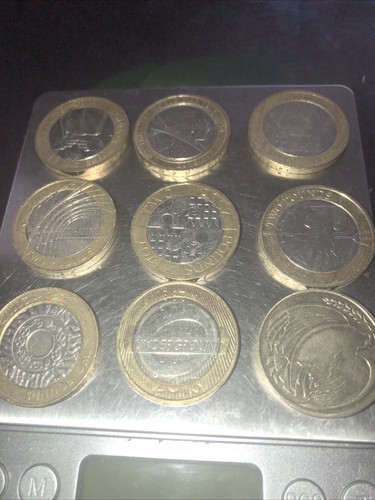 Nine rare two pound coins - nine:,