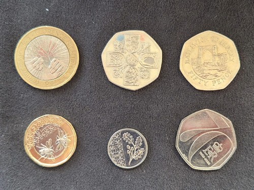 Rare fifty pence 2 1 - fifty, 5p,